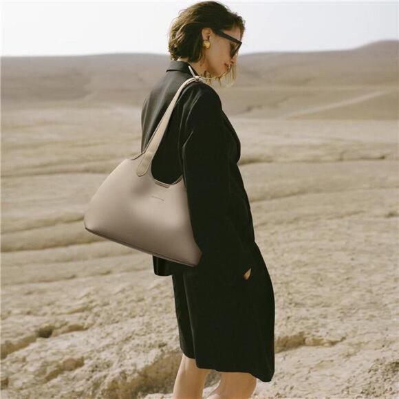 Trendy Slouchy Bags Vegan Leather Apricot - Picture 3 of 7